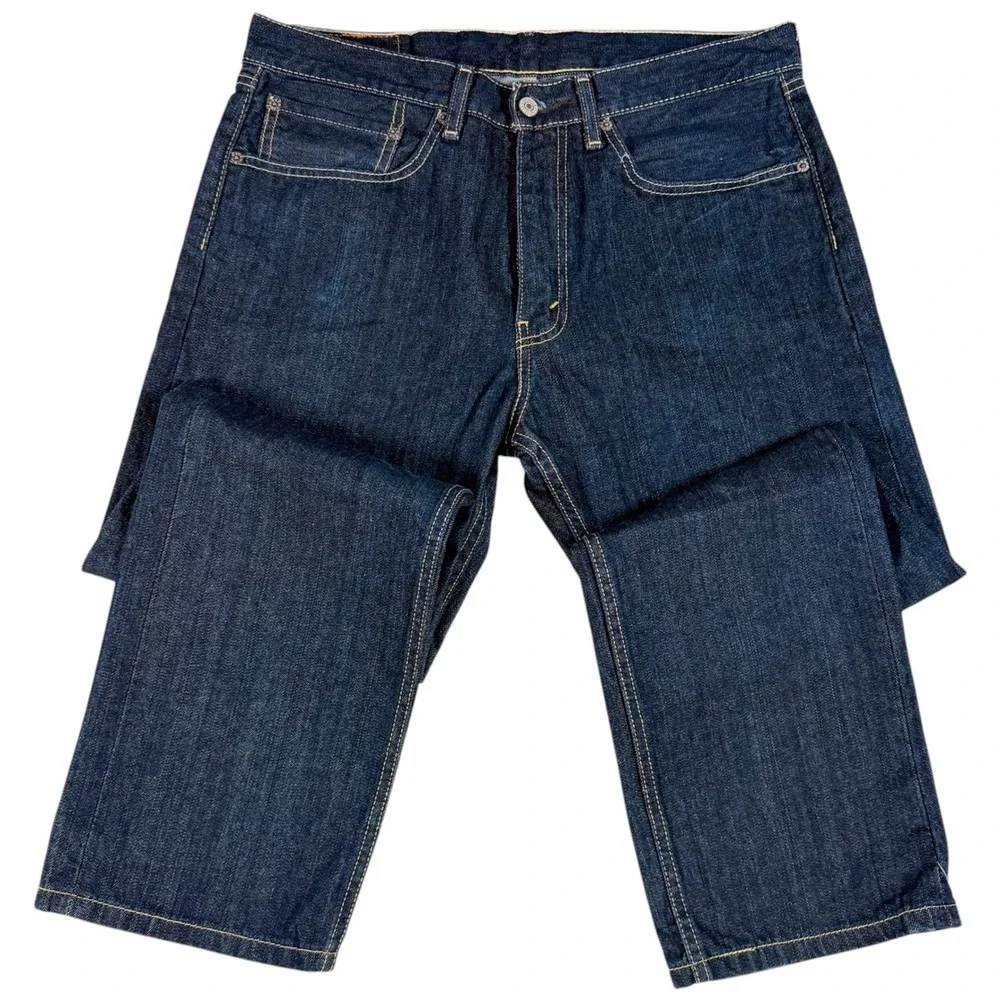 Levis 505 Regular Fit Straight Leg Dark Indigo Jeans Mens 34x30 00505-1554
